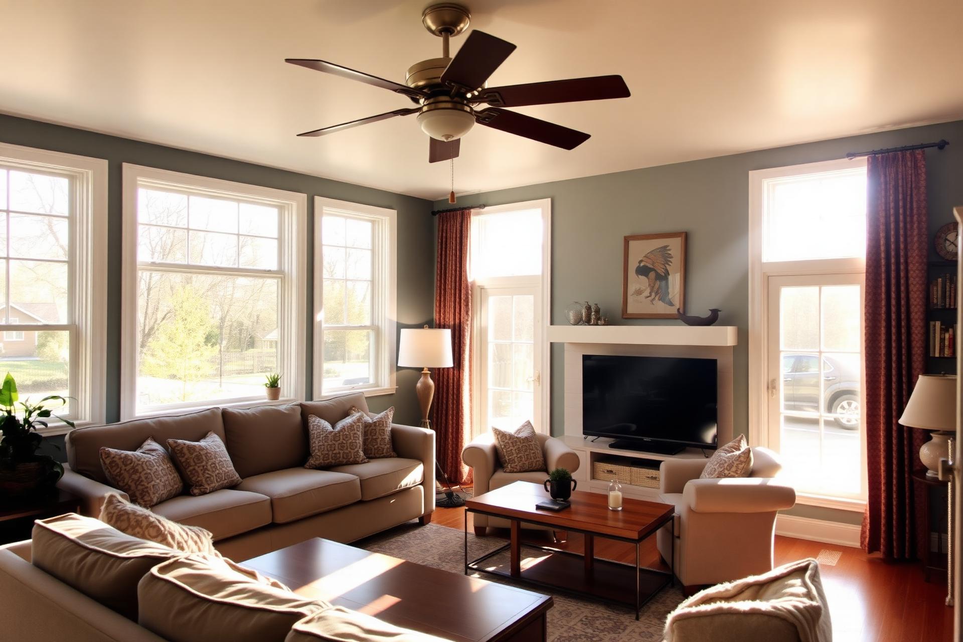 Comfortable, well-lit living room